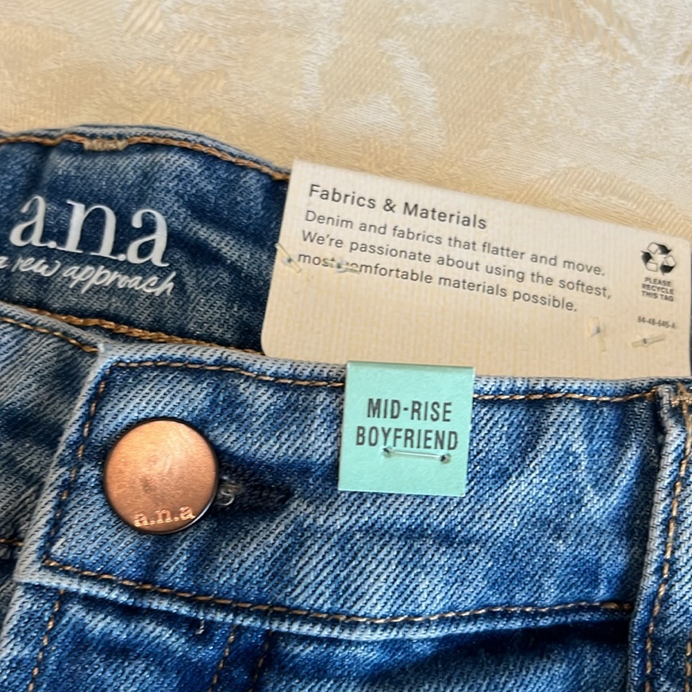 a.n.a Women's Boyfriend Jeans - Blue - Picture 3 of 8
